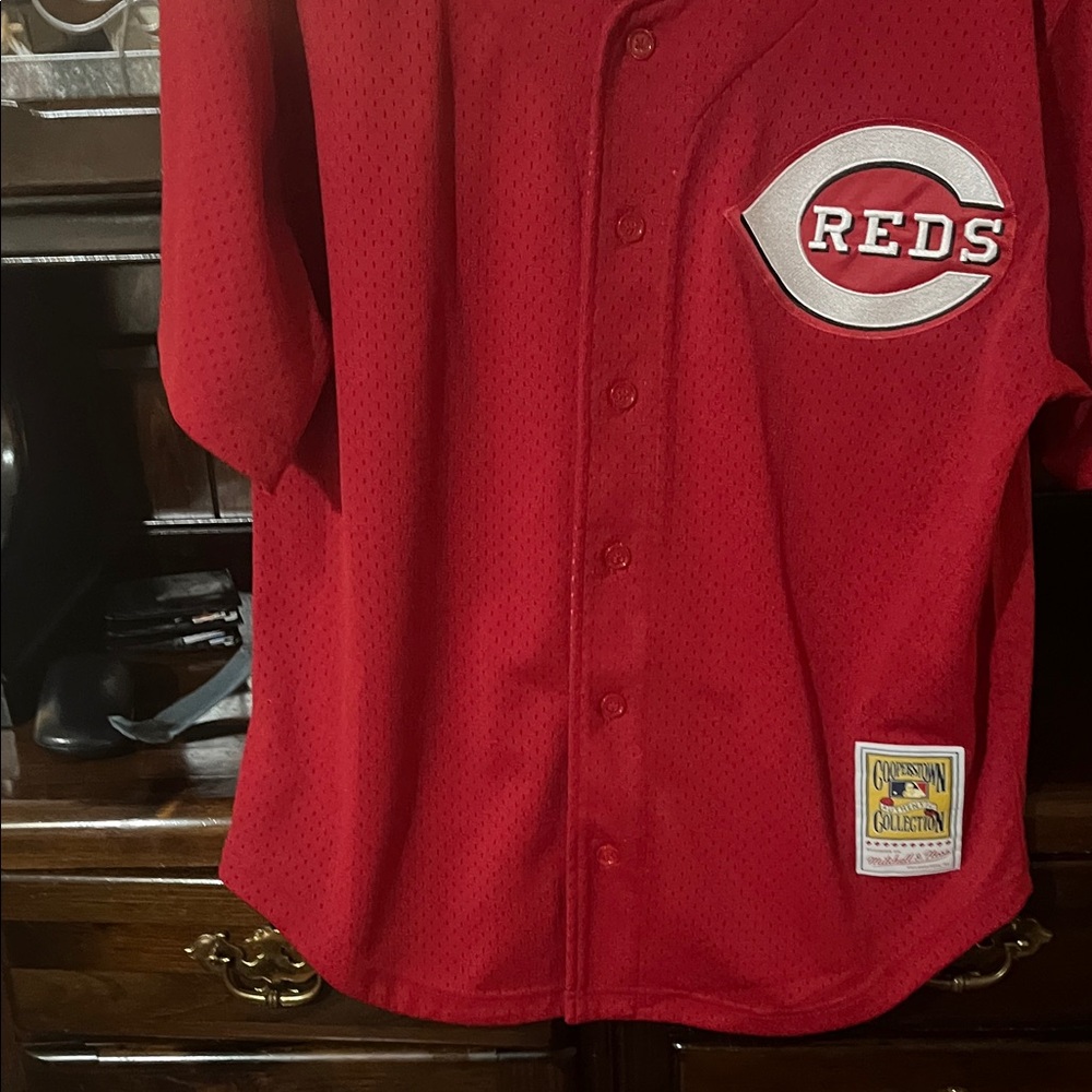 Mitchell & Ness Red Cincinnati Reds Larkin Jersey